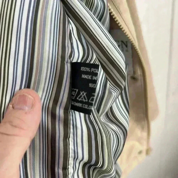 Ensign Collection Men’s Faux Suede Stripe Lined Zip up Snap up jacket Size 42/L - Picture 10 of 13